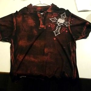 Red Affliction Trademark Polo XL Red Tint to White Stitching